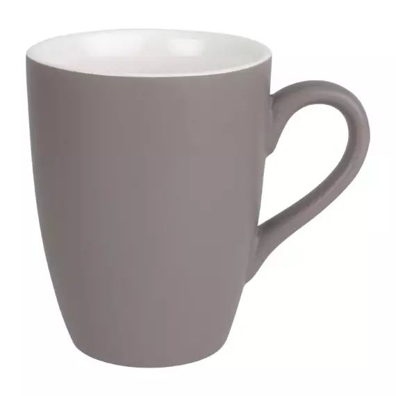 Lot de 6 mugs en porcelaine gris 320 ml