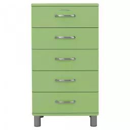 Commode 5 tiroirs style rétro vert