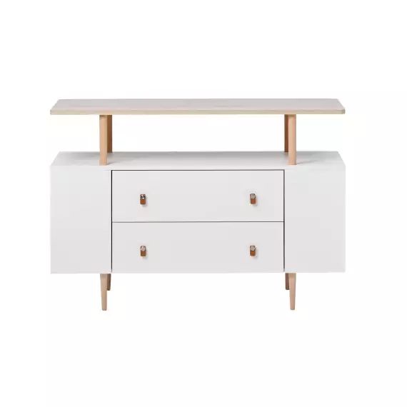 Commode enfant effet bois blanc