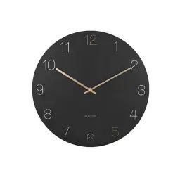 Horloge en métal chiffres gravés charm noir