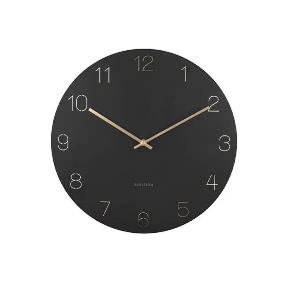 Horloge en métal chiffres gravés charm noir