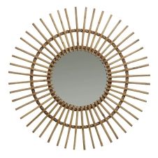 Miroir en rotin vintage D70 beige