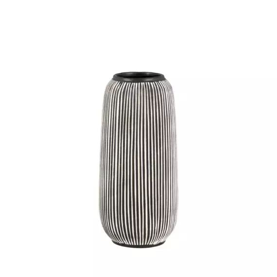 Vase en céramique D9cm noir / blanc