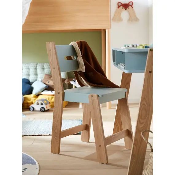 Chaise enfant, assise H 45 cm LIGNE ARCHITEKT vert/bois