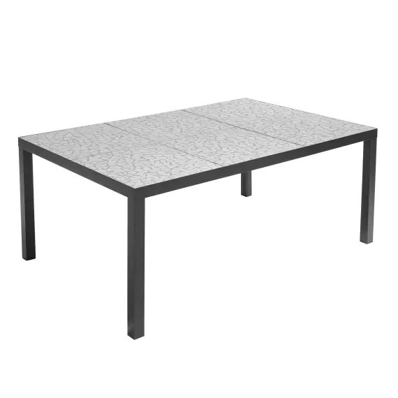 Table de jardin en céramique effet mozaic 182 cm