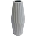 image de vases & pots scandinave Vase décoratif céramique Strié gris / argent l.8 x H.21 cm