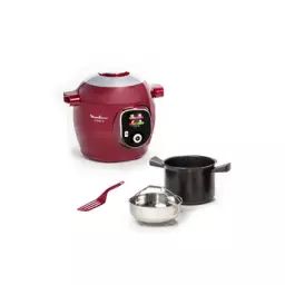 Mijoteur Moulinex Multicuiseur intelligent haute pression Cookeo+ rouge 180 recettes et 1 spatule YY5118FB