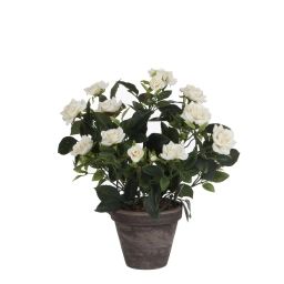 Rosier plantes artificielles blanches en pot H33