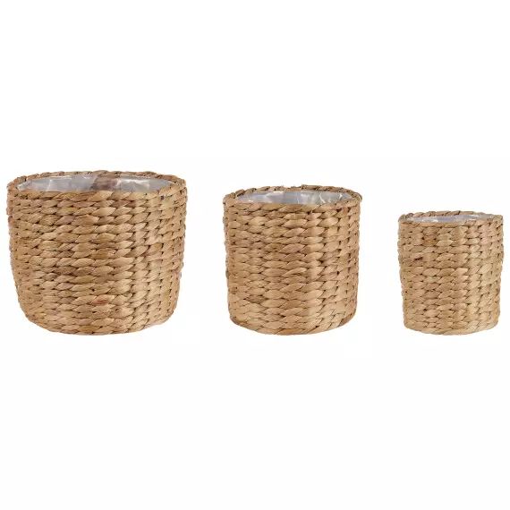 Cache-pot d&rsquo;intérieur en bois solide naturel H17 19 24