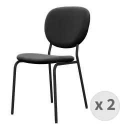 Chaise en Velours et métal noir (x2)