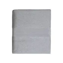Drap de bain uni en 100% coton gris 100×150