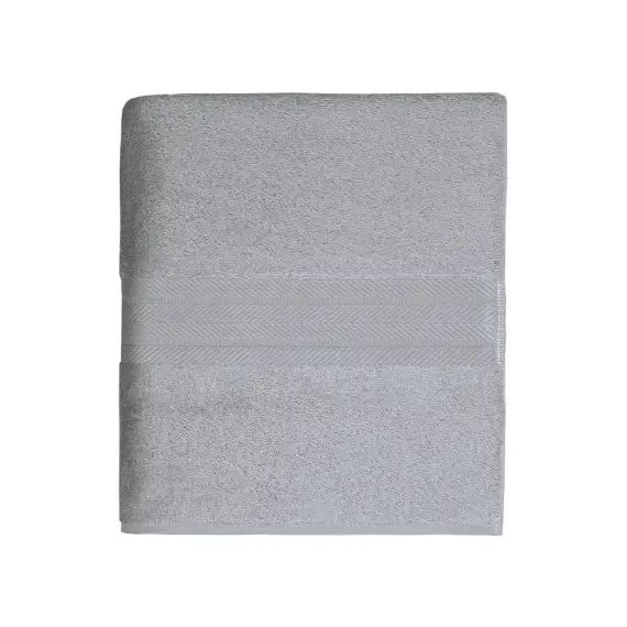 Drap de bain uni en 100% coton gris 100×150