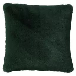 Housse de coussin vert fausse fourrure-60×60 cm uni