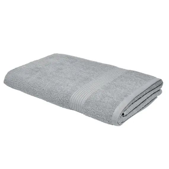 Maxi drap de bain uni en coton gris 90×150