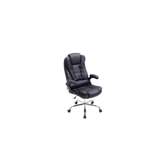 Chaise de bureau réglable pivotant en similicuir Noir