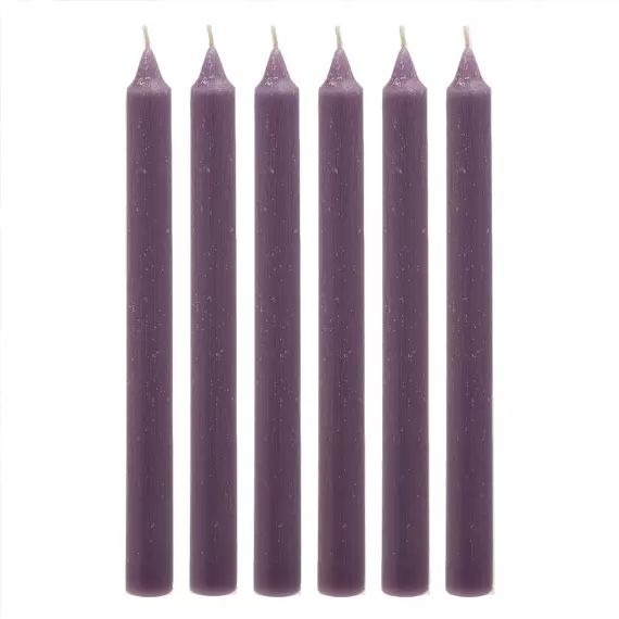 8 Bougies violettes pour chandelier en paraffine H25