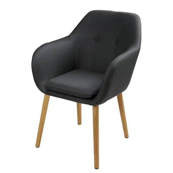 Fauteuil en tissu anthracite Arnold