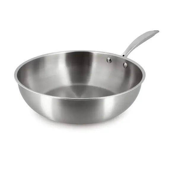 Wok en acier inoxydable 28cm