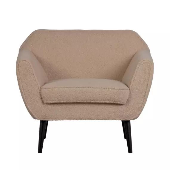 Rocco – Fauteuil en tissu bouclette – Couleur – Beige