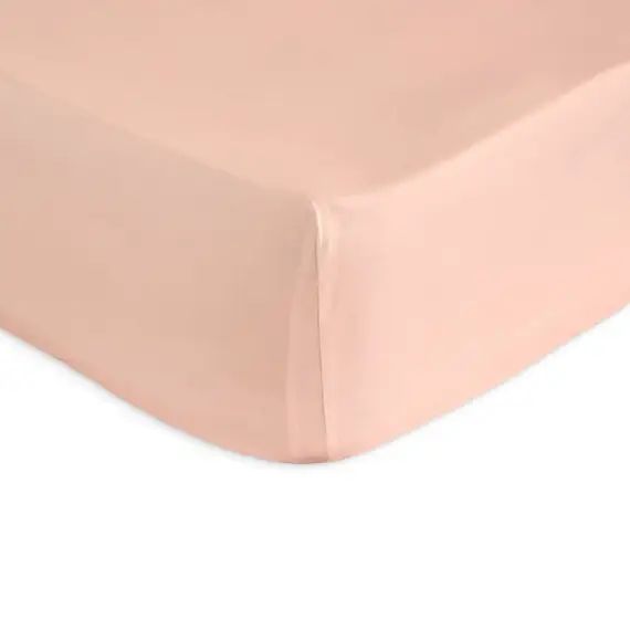 Drap housse en percale de coton PURE 200×200+28 cm corail