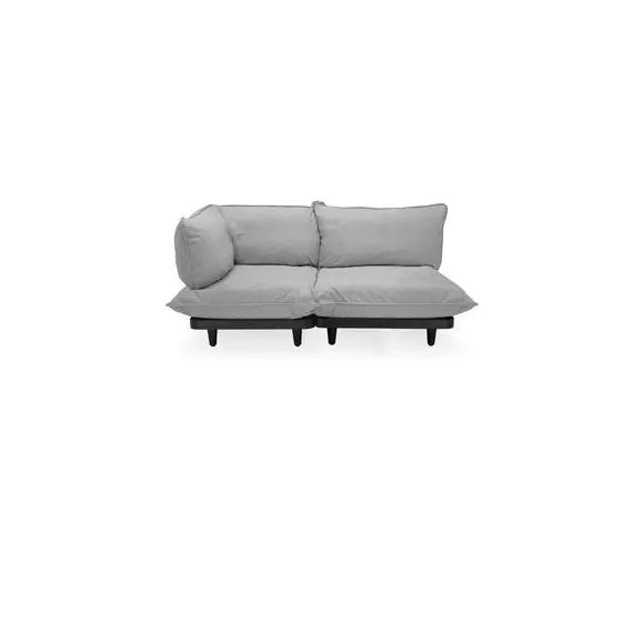 Canapé de jardin modulable Paletti en Tissu, Acier – Couleur Gris – 180 x 118.88 x 90 cm