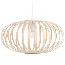 Lampe suspension ovale en bambou clair