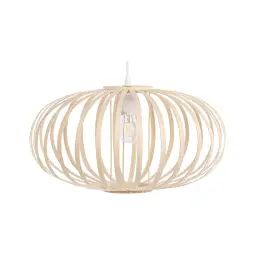 Lampe suspension ovale en bambou clair