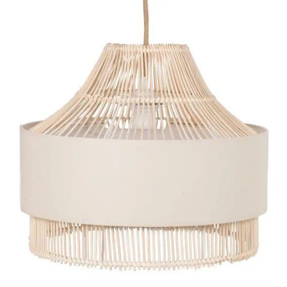 Suspension en rotin et coton beige D40