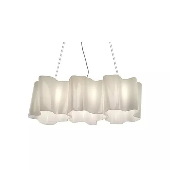Suspension Logico en Verre, Verre soufflé – Couleur Blanc – 100 x 40 x 31 cm – Designer Michele de Lucchi