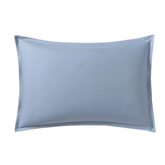 Taie d’oreiller en percale de coton bleu 50×70