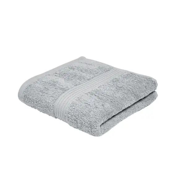 Serviette de bain uni en coton gris 50×90