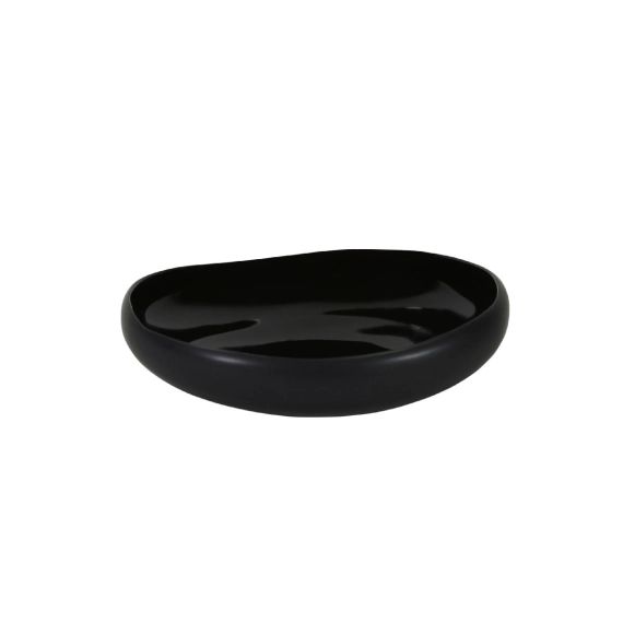 Assiette creuse en grès de table noir 21 cm – Lot de 6