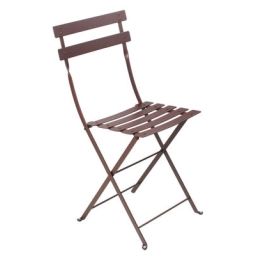 Chaise pliante Bistro en Métal, Acier laqué – Couleur Marron – 45 x 38 x 82 cm – Designer Studio