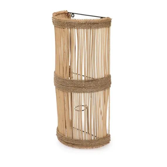 Lampe murale en rotin naturel