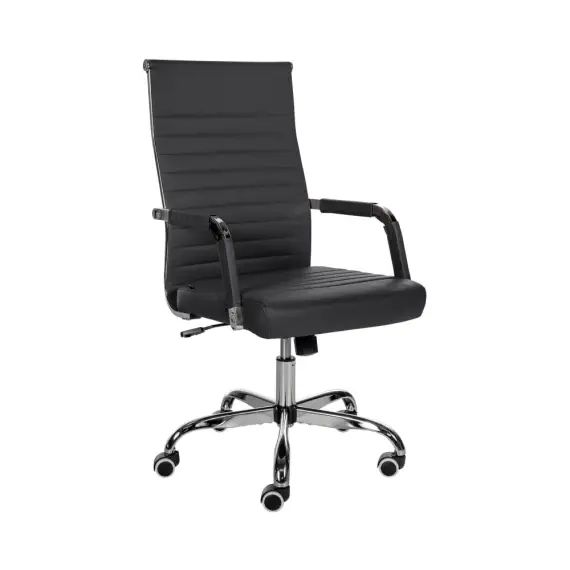 Chaise de bureau réglable pivotante en similicuir Noir