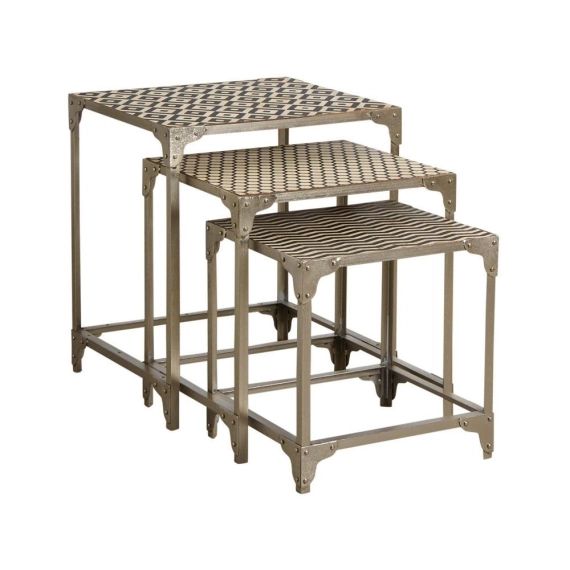 Sellettes carrées graphiques en métal