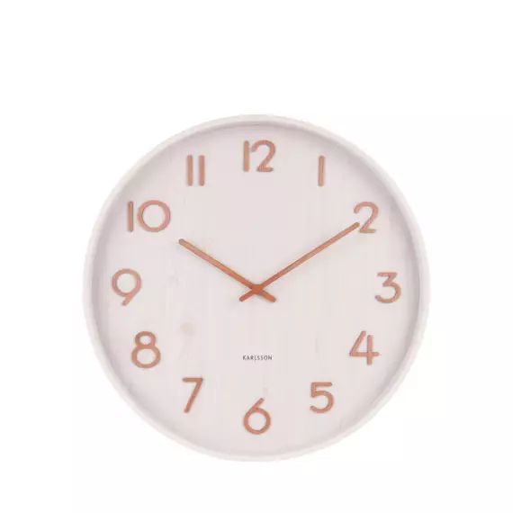 Horloge murale ronde en bois D60cm blanc