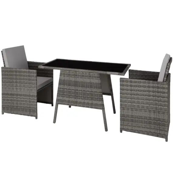 Salon de jardin LAUSANNE 2 places gris