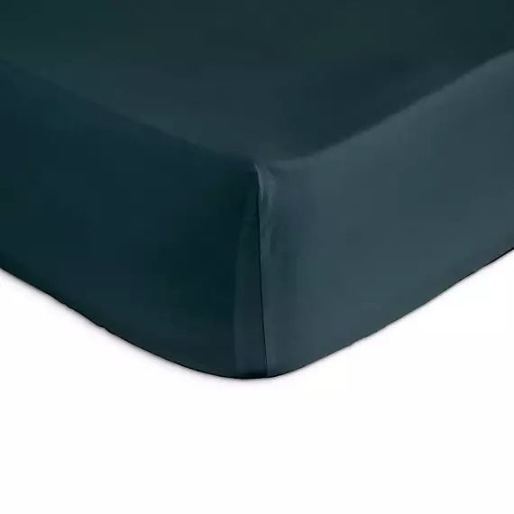 Drap housse 100% coton 90×200+28 cm bleu