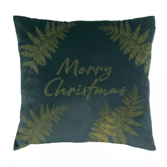 Coussin Christmas, velours bleu 45×45 cm