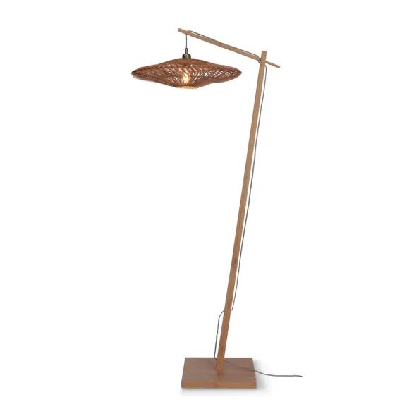 Lampadaire bambou abat-jour rotin naturel, h. 176cm