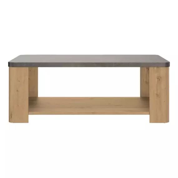 Table basse OXYDE imitation chêne et béton