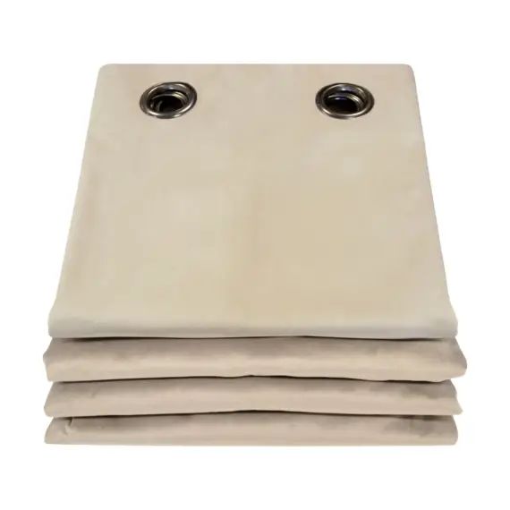 Rideau phonique thermique occultant velours beige 130×260
