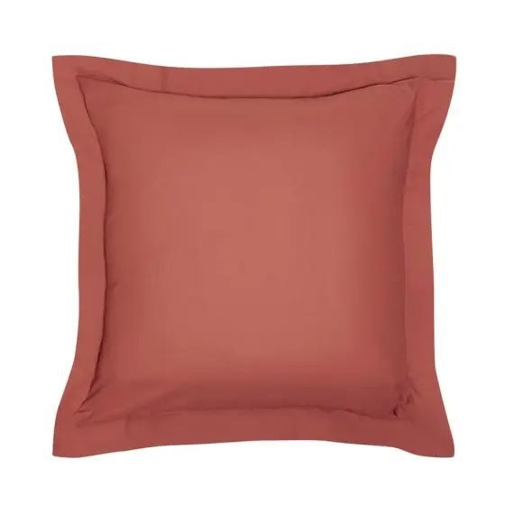 Taie d&rsquo;oreiller en coton rouge brique 63×63