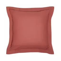 Taie d’oreiller en coton rouge brique 63×63