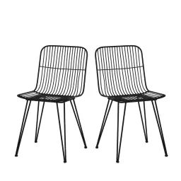 Ombra – Lot de 2 chaises design en métal – Couleur – Noir