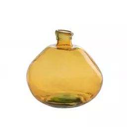 Vase irrégulier en verre ocre 35x35x31 cm