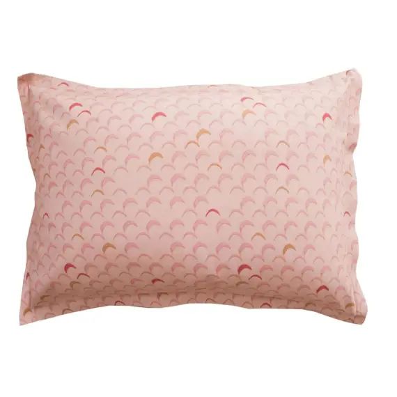 Taie d&rsquo;oreiller 63×63 rose en coton