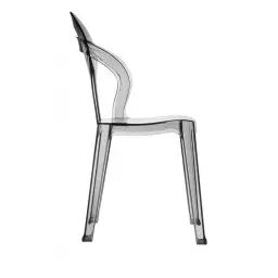 Chaise design en plastique gris transparent