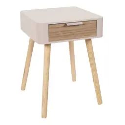 Table de chevet 1 tiroir en mdf rose
